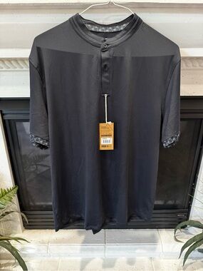 🆕 Mantra Men's Short Sleeve Henley Shirt - Black